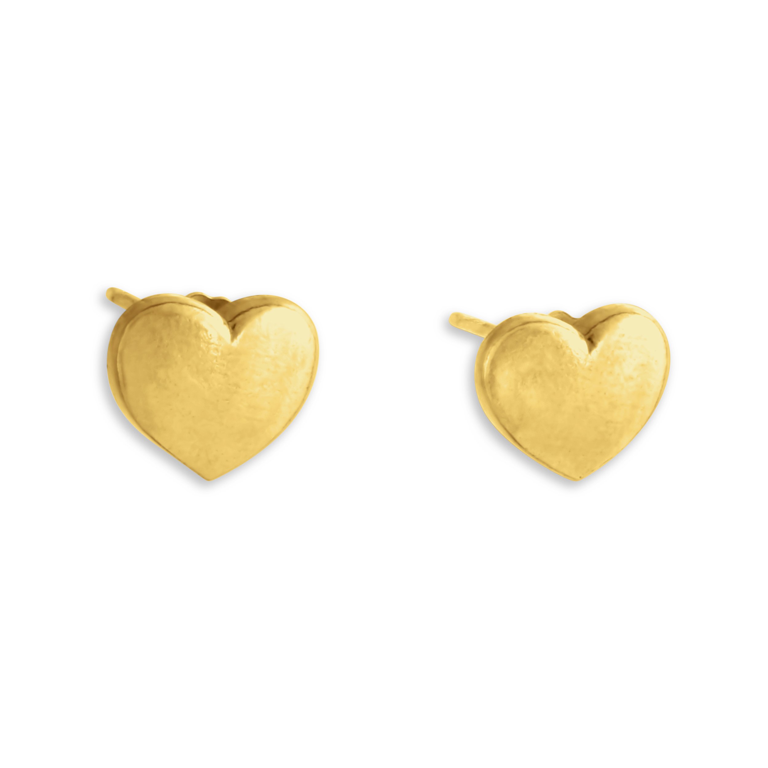 Azaggi Stud Heart-Shaped 925 Sterling Silver Earrings - Gold Plated Elegant Stud Earrings for Women | Perfect Holiday Jewelry Gift for Valentine's Day, Anniversary & Birthday | Everyday Wear & Special Occasions