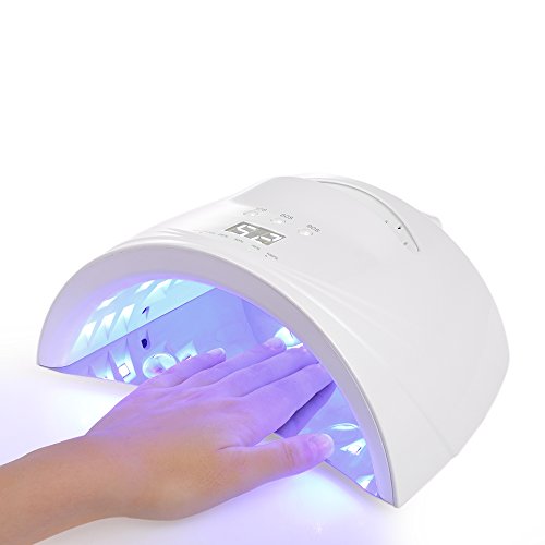 48W LED UV Cordless Rechargeable Nail Dryer - Professional Gel Nail Polish Curing Lamp for Fingernails & Toenails - Perfect for Home Manicures, Salon Nail Art & DIY Gel Polish Application