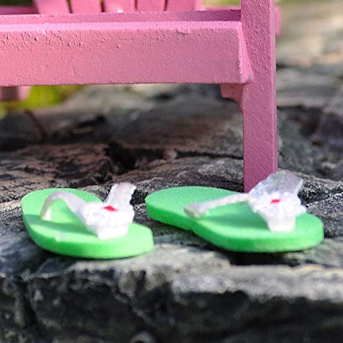 Green Flip Flops for Miniature & Fairy Gardens - Perfect for DIY Fairy House Decor, Mini Garden Accessories, and Tiny Shoe Crafts