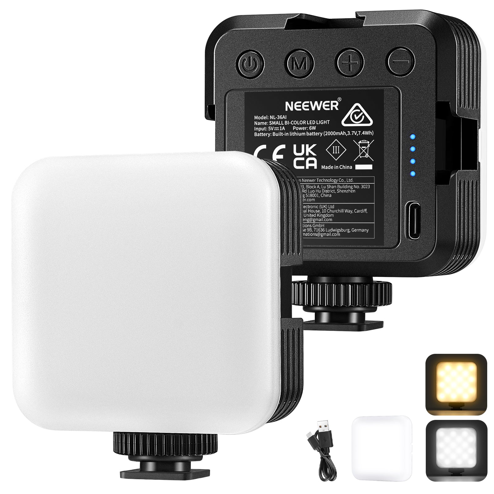 NEEWER NL 36AI Bi-Color LED Video Light - 36W Portable Photography Lighting for YouTube, Streaming & Studio - Perfect for Vlogging, Interviews & Content Creation