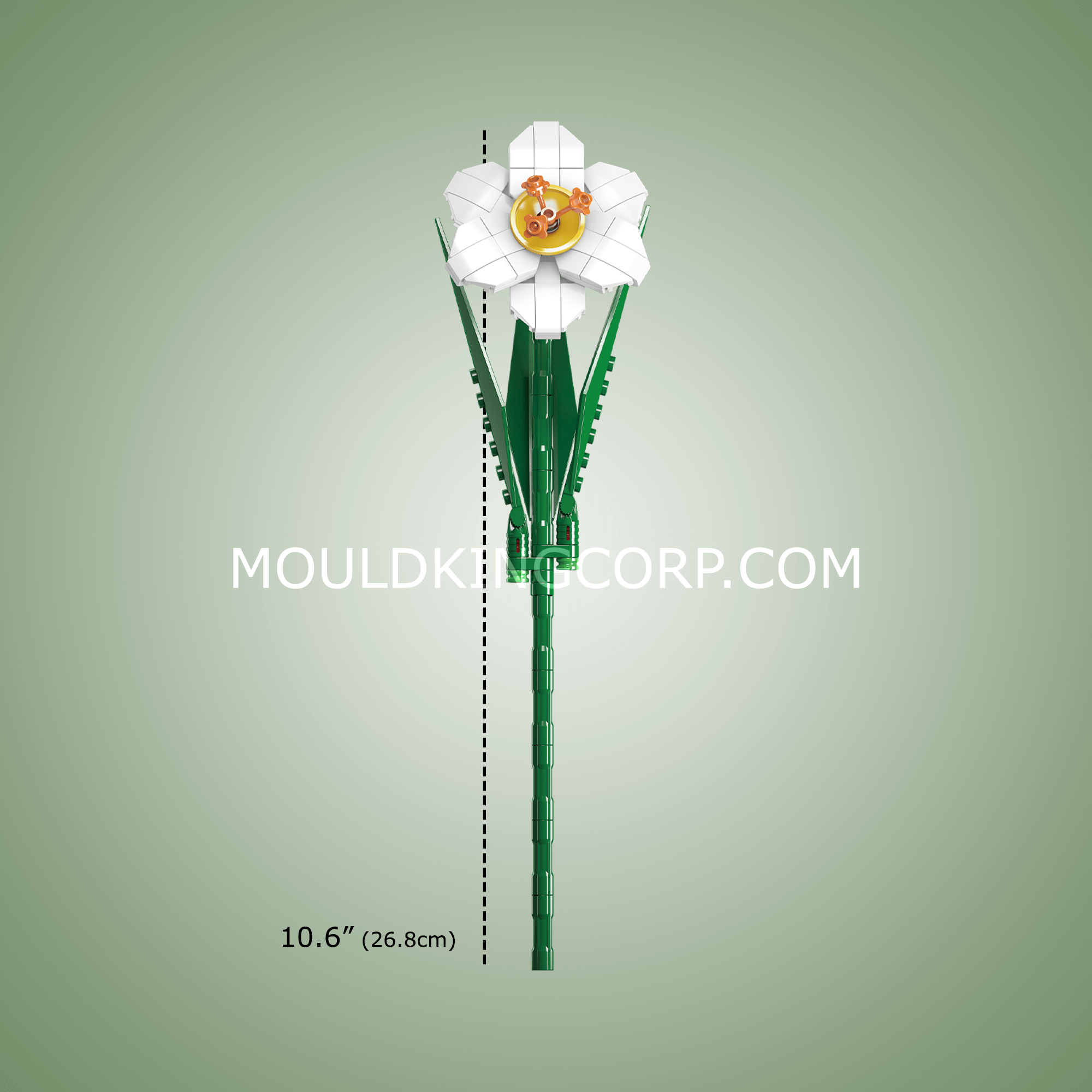 Mould King 24008 Narcissus Flower Artificial Building Kit - 122 PCS DIY Flower Model Set for Home Decor, Office Display & Gift Giving | Creative Botanical Building Blocks for Adults & Teens