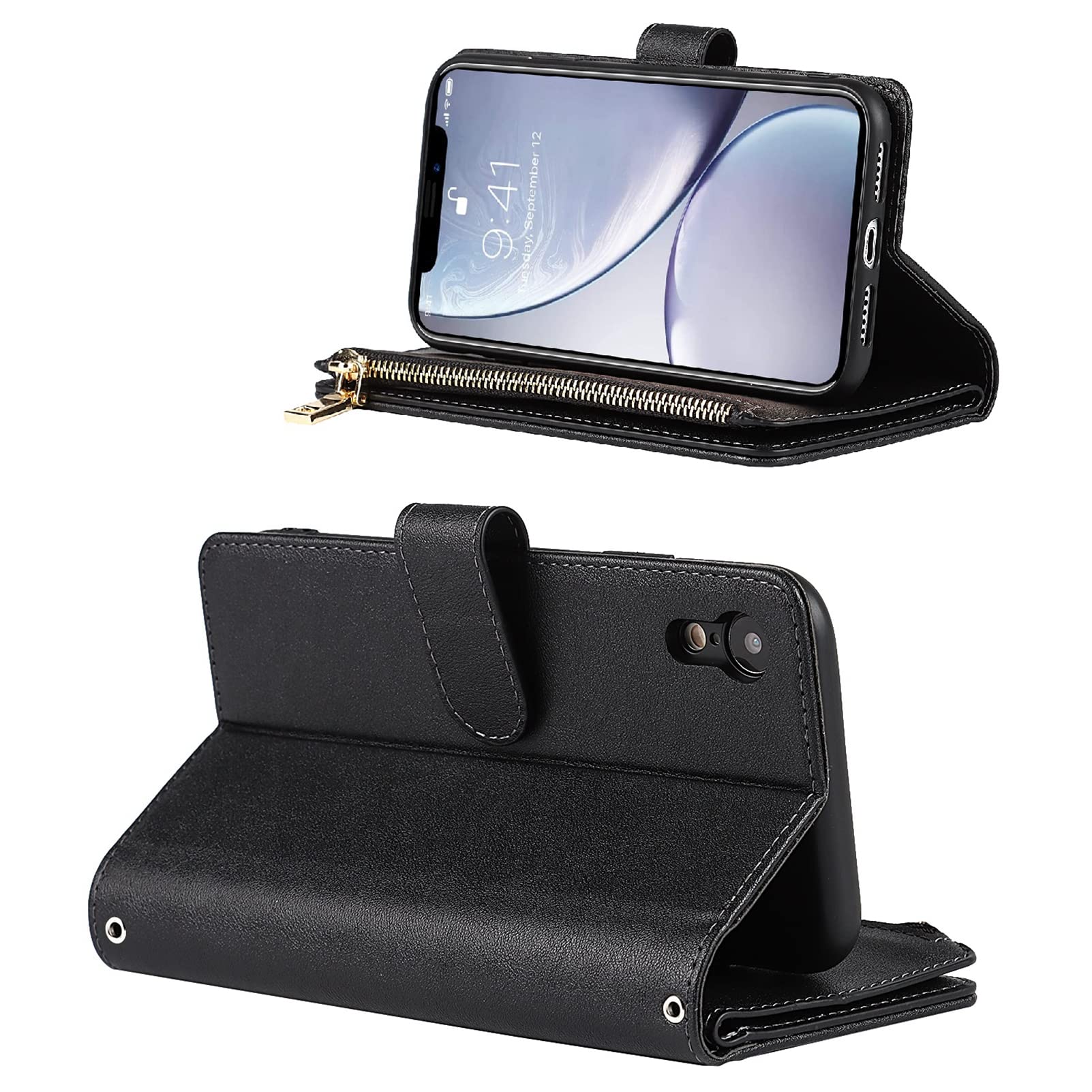 Jaorty Premium PU Leather Wallet Case for iPhone XR (6.1