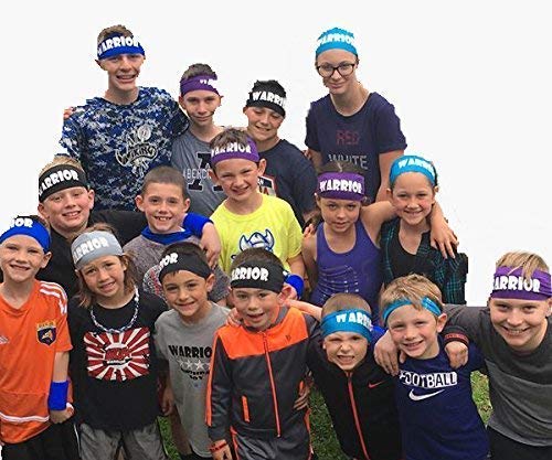 5 Pack Unisex Kids Headbands for Bounce House & Trampoline Parties - Multi-Blue Athletic Headgear for Birthday Party Favors & Active Play - Perfect for Sports, Gym, and Outdoor Activities