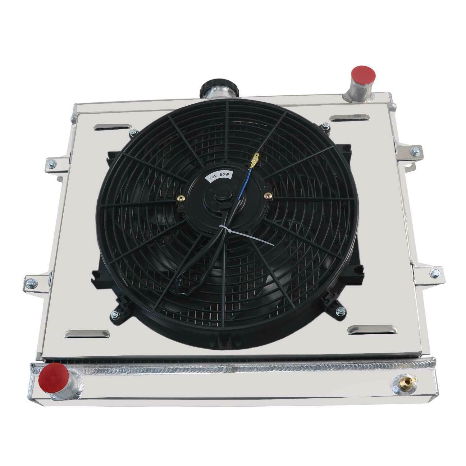 High-Performance Aluminum Radiator for 1984-1995 Toyota 4Runner & Pickup 2.4L L4 Gas/Diesel Engine - 3 Row All-Aluminum Cooling System with Shroud & Fan Relay Kit - Perfect for Off-Roading, Towing & Extreme Weather Conditions