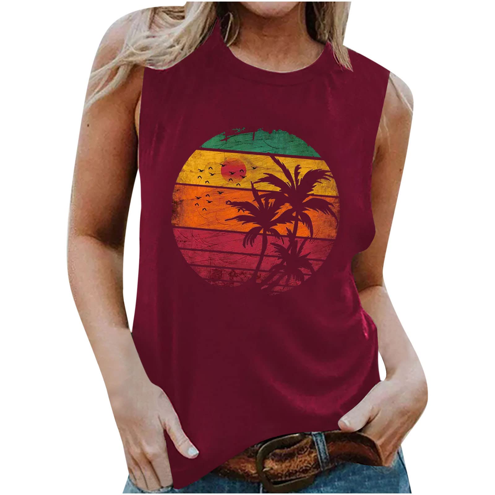 InKach Women's Workout Tank Tops - Floral Print Sleeveless Graphic Tee for Yoga, Running & Summer Casual Wear | Breathable Round Neck Fitness Shirt