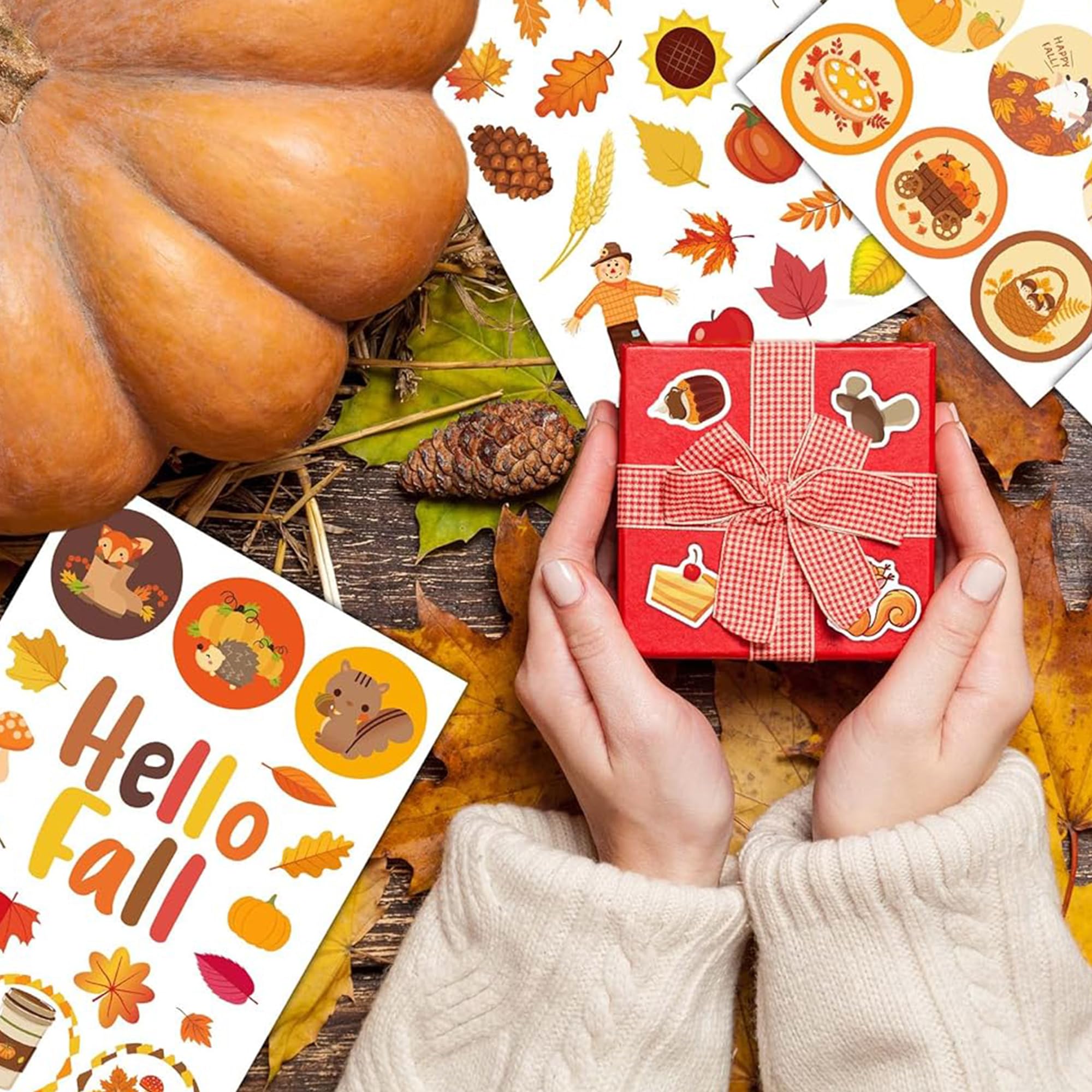 Joy Bang 476 Pcs Fall Stickers for Kids - 24 Sheets Autumn, Pumpkin, Maple Leaves & Thanksgiving Harvest Stickers | Bulk Fall Party Supplies & Favors for Classroom, Scrapbooking, DIY Crafts & Seasonal Decorations