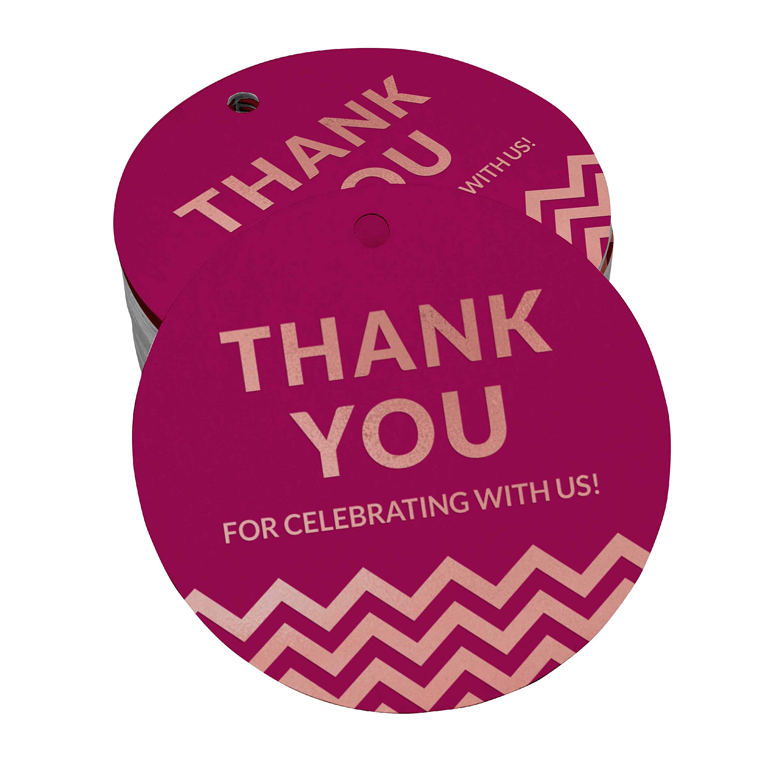 Elegant Rose Gold Foil Thank You Tags for Bridal Shower, Baby Shower, Wedding, Birthday & Retirement - 50 Pack - Perfect for Party Favors, Gift Tags & Event Decorations