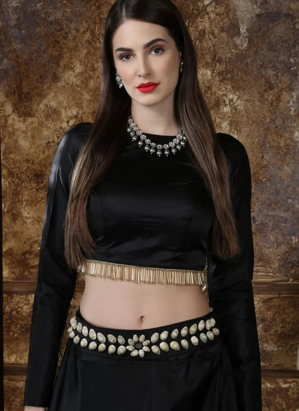 Elegant Black Taffeta Silk Lehenga Choli with Dupatta (D379) - Perfect for Indian Weddings, Festivals & Special Occasions