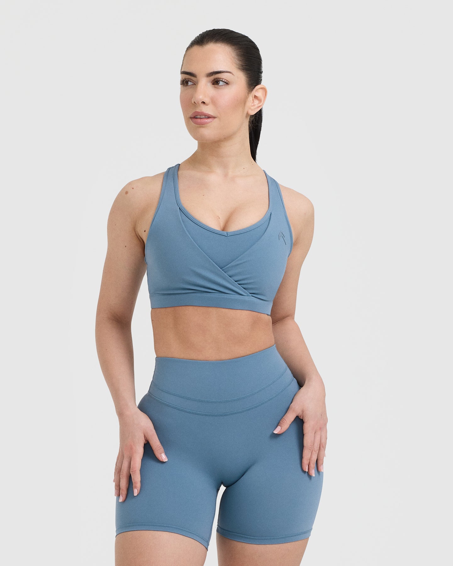 High Support Sports Bra for Women - Moonstone Blue | Seamless Workout Top for Running, Yoga & Gym | Breathable & Comfortable Activewear