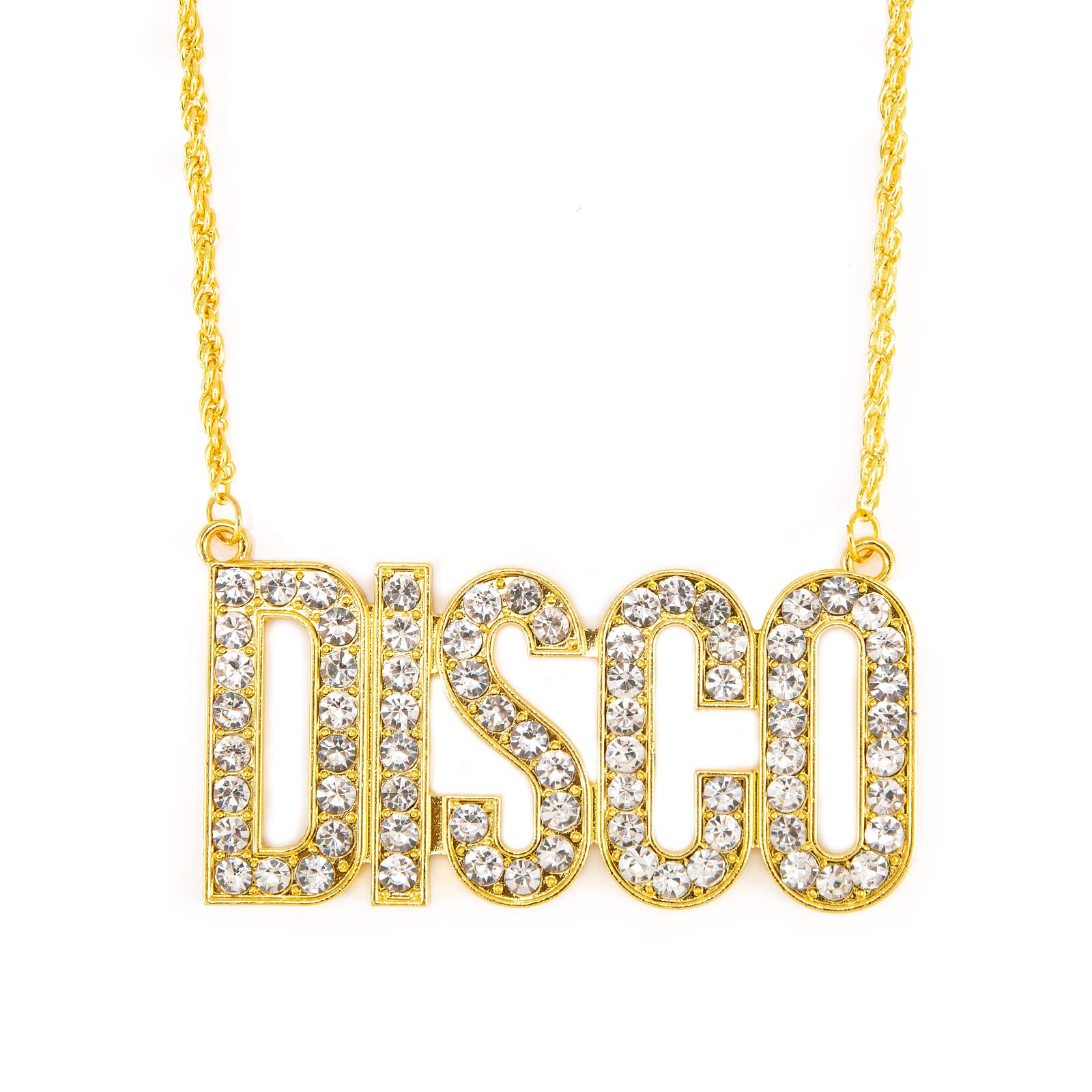 Vintage Disco Necklace Chain for Men & Women - 70s Inspired Party Jewelry, Costume Accessory for Halloween, Disco Nights & Themed Outfits
