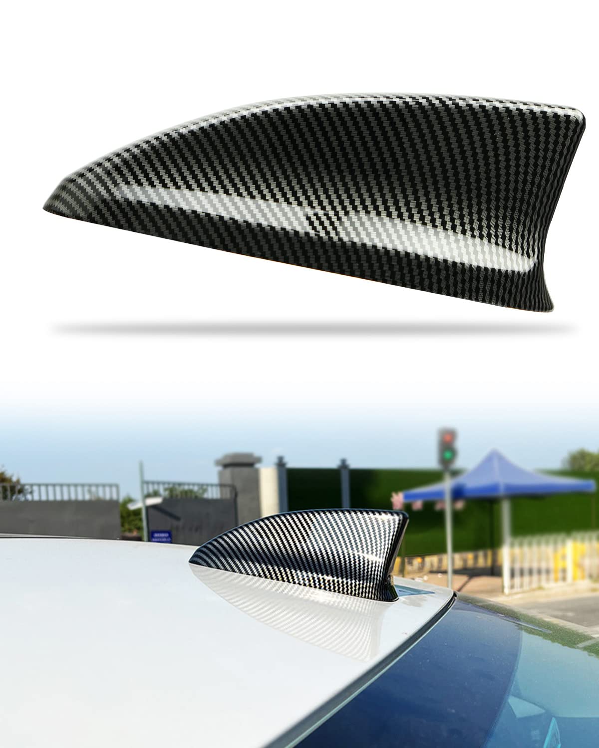 Carbon Fiber Car Shark Fin Antenna Cover Compatible with Honda Civic 2022 - Enhances Radio Signal & Improves Aerodynamics | Perfect for Daily Commute & Road Trips
