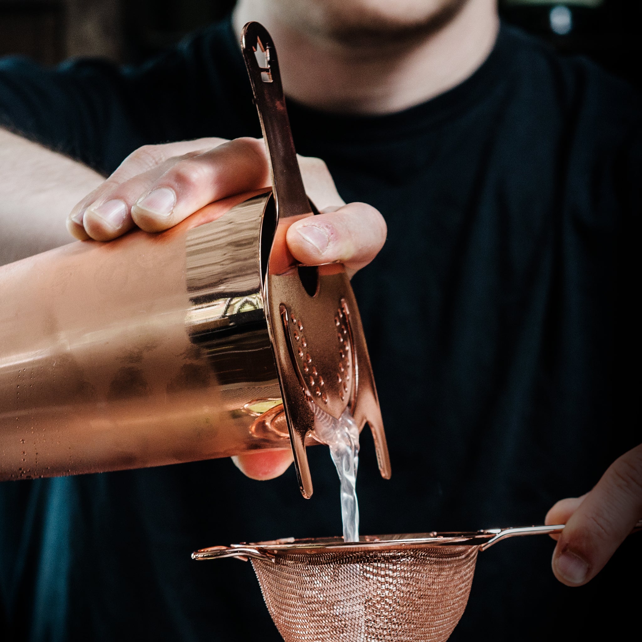 KORIKO® 2-Prong Cocktail Strainer - Premium Copper Plated Bar Tool for Mixing Drinks, Perfect for Home Bars & Professional Bartenders