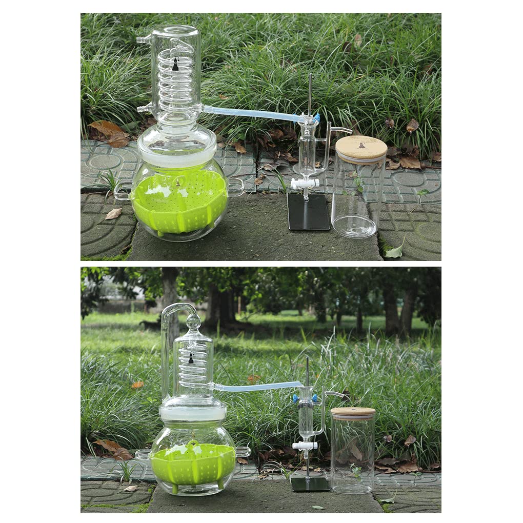 Premium 4000ML Essential Oil Distillation Kit - Glass Water Distiller Purifier with Oil Separator for Hydrosol, Moonshine & Aromatherapy | Home DIY, Herbal Extraction & Laboratory Use