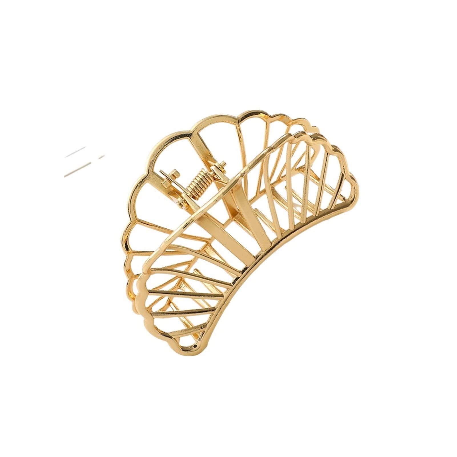 Elegant Fan-Shaped Metal Hair Claws for Women - Hair Clips & Hairpins for Ladies & Girls - Perfect for Weddings, Parties & Everyday Styling