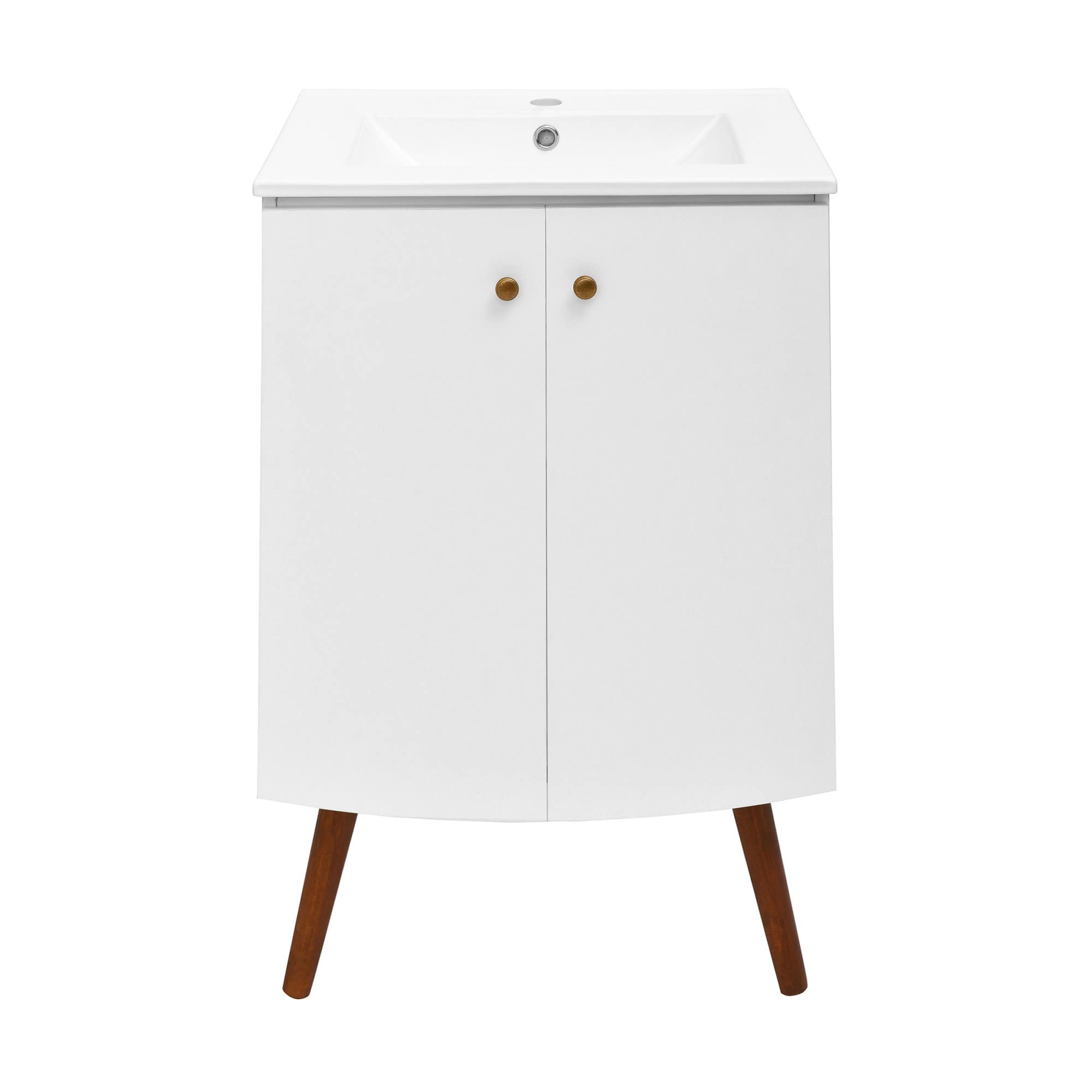 Swiss Madison Manoir 24 Inch White Bathroom Vanity with Sink - Modern Space-Saving Vanity for Small Bathrooms & Powder Rooms