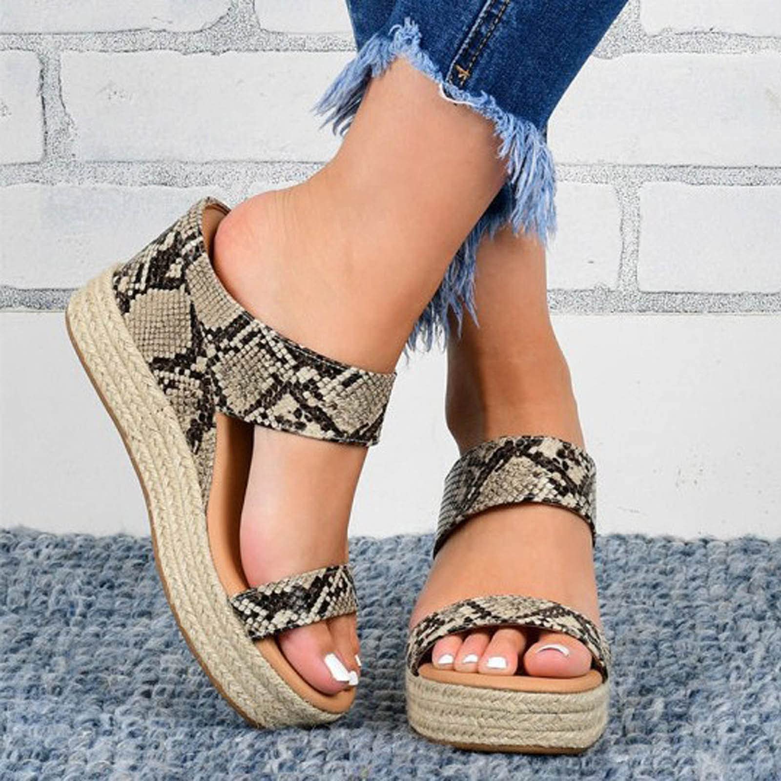 **Coersd Women's Summer Wedge Sandals - Low Heel Dressy Platform Sandals with Chunky Heel for Beach, Casual & Outdoor Wear**