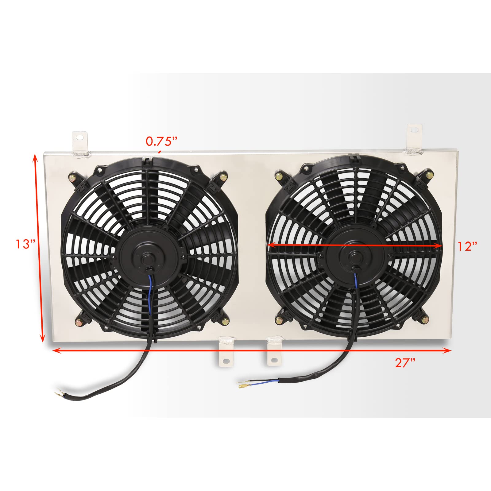 AJP Distributors Aluminum Radiator Fan Shroud Kit with 12