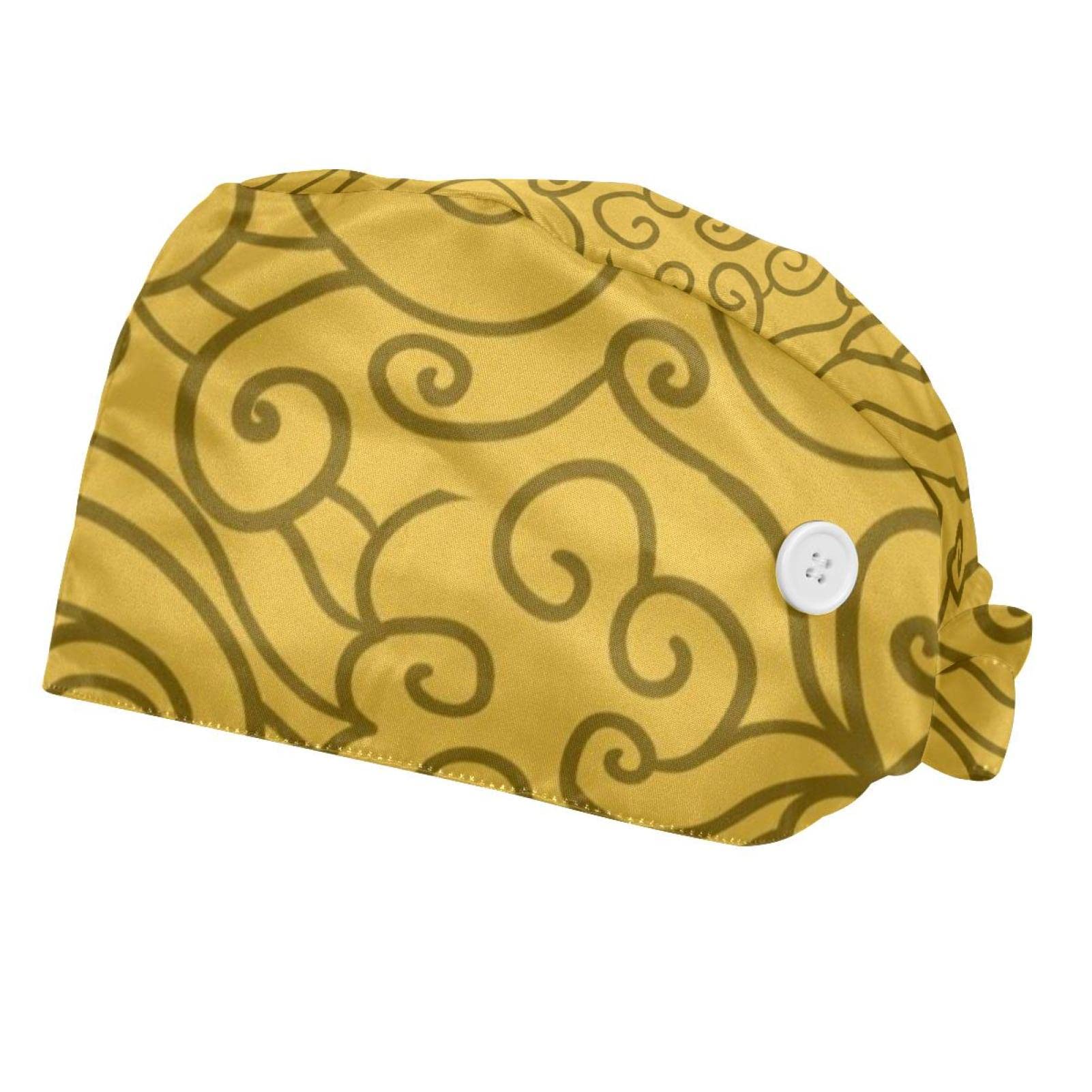 2 Packs Adjustable Work Caps with Button & Sweatband - Unisex Beekeeping & Medical Scrub Hats for Men & Women - Perfect for Apiary, Hospital, Laboratory & Outdoor Activities