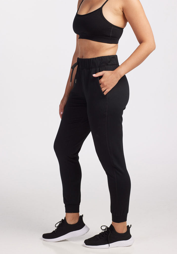 Lola Jogger Pants for Women - Black High Waisted Casual Running Yoga Lounge Pants - Perfect for Workout, Gym, Travel & Everyday Wear