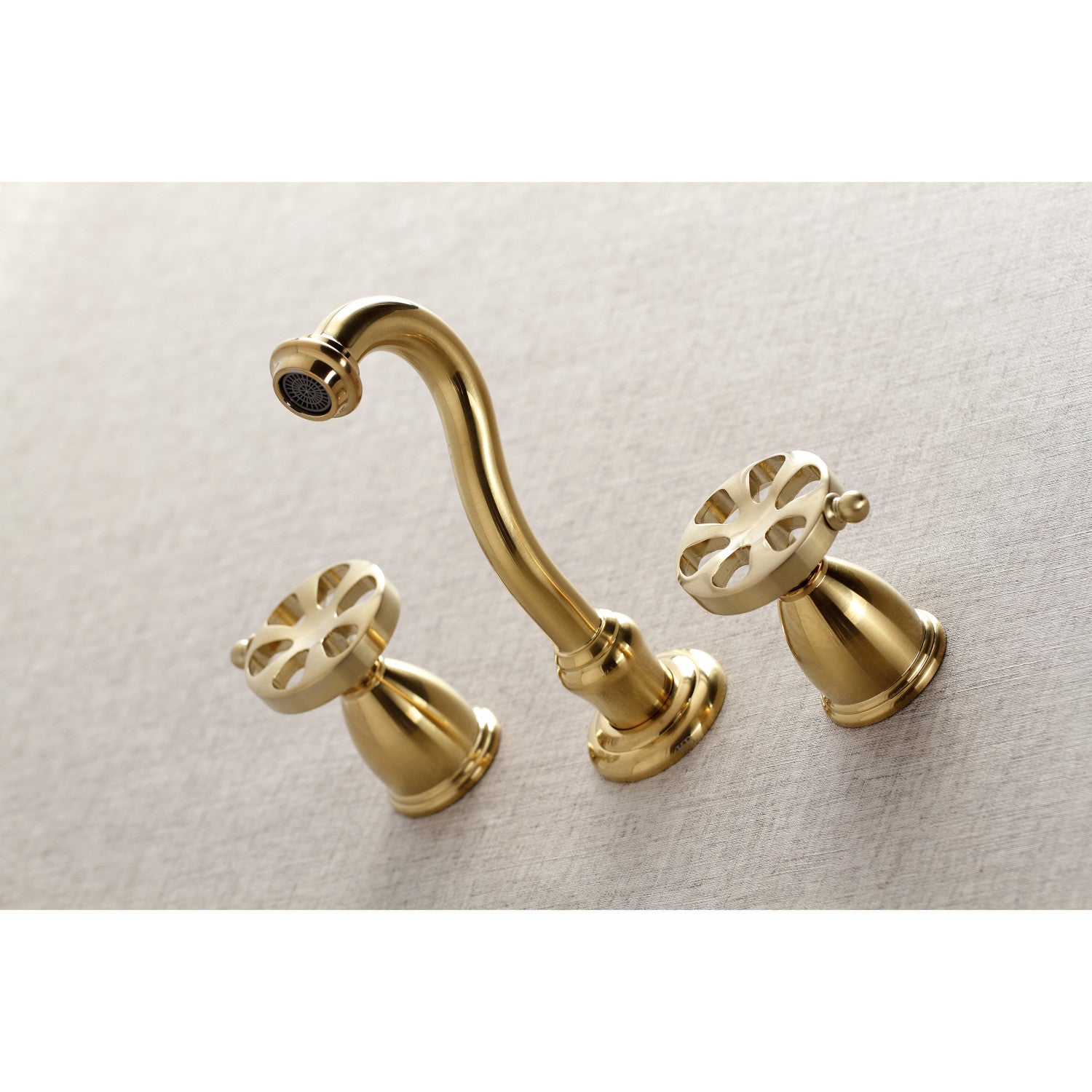 Belknap KS3027RX Brushed Brass Two Handle 3 Hole Wall Mount Roman Tub Faucet - Perfect for Bathroom Renovation & Luxury Spa Experience