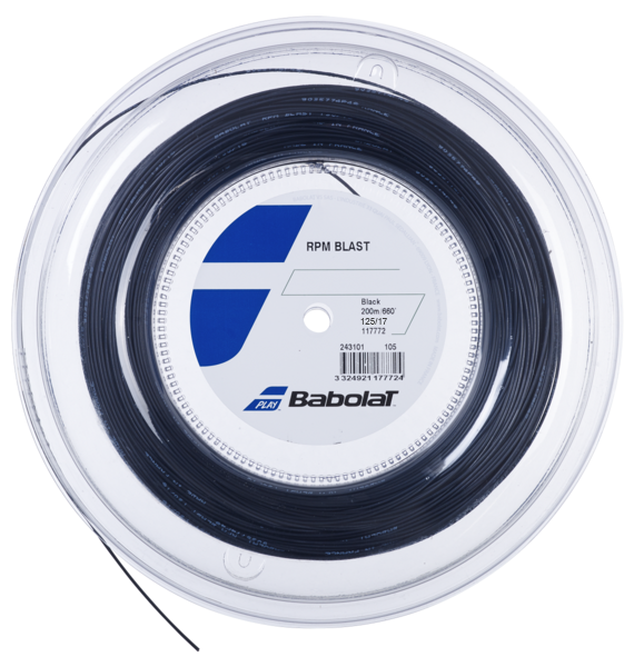 Babolat RPM Blast 17/1.25 Tennis String Reel (Black) - Professional Polyester Tennis String for Spin & Control - Perfect for Competitive Players & Tournament Use