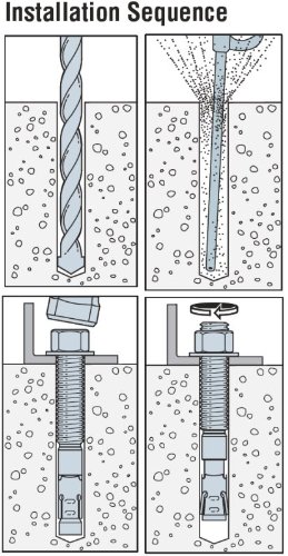 Simpson Strong-Tie STB2-62100 Strong-Bolt® 2 — 5/8-in. x 10-in. Wedge Anchor (10-Pack) - Heavy Duty Concrete Anchors for Construction, Masonry & Structural Fastening - Ideal for Securing Beams, Railings & Structural Components