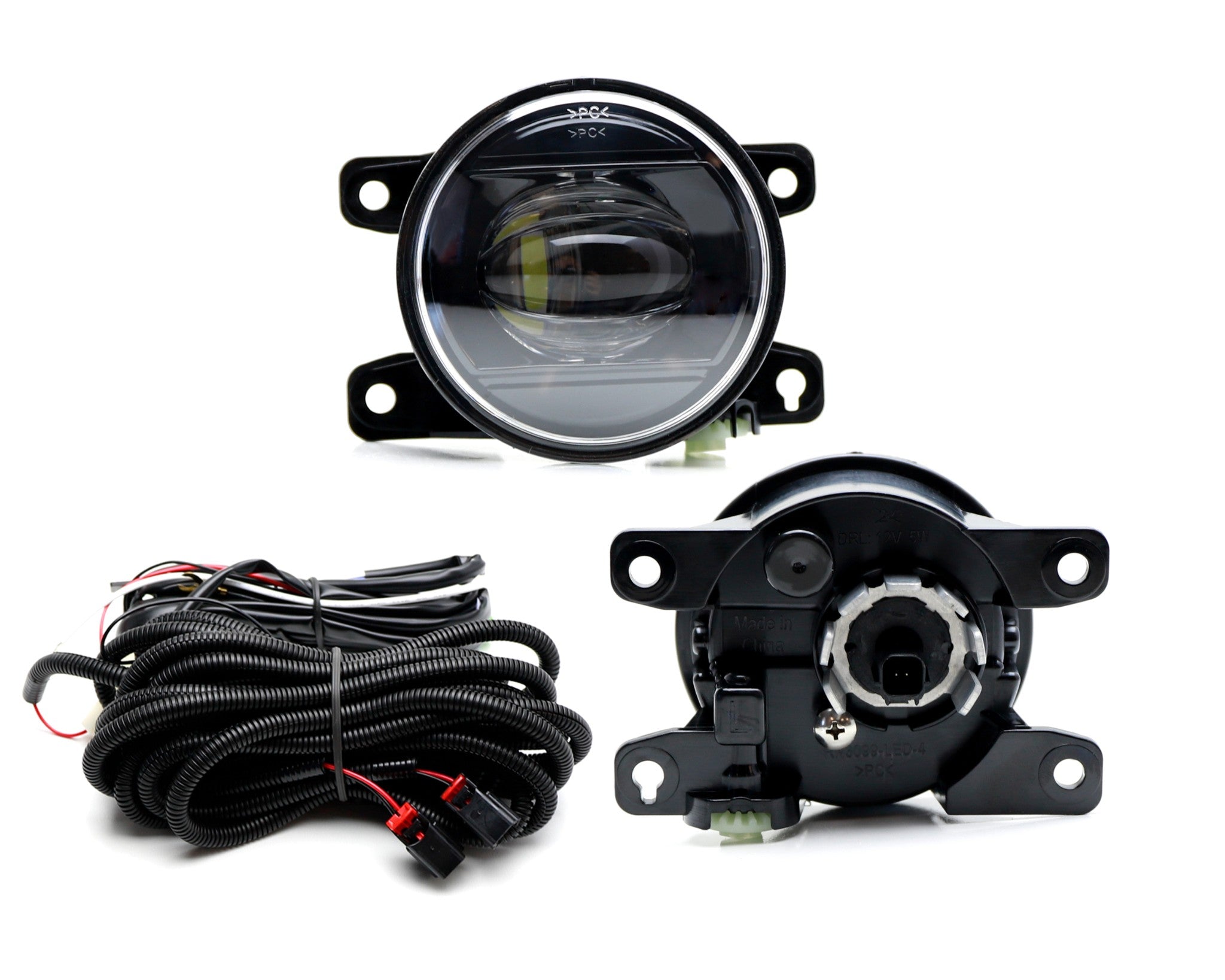 15W High Power LED Fog Lights - Clear/Black Universal Fit for 2022+ Honda Civic - Durable Weatherproof Driving Lights for Night & Foggy Conditions