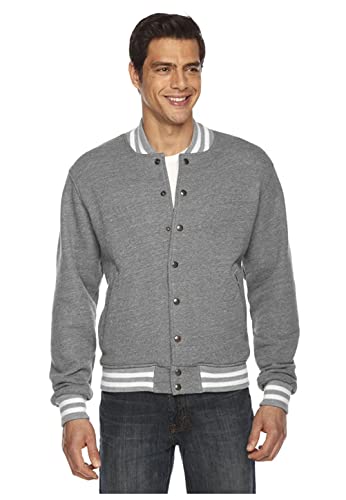 American Apparel Men's Heavy Terry Club Jacket - Soft Cotton Fleece Zip-Up Hoodie for Casual Wear, Gym & Outdoor Activities