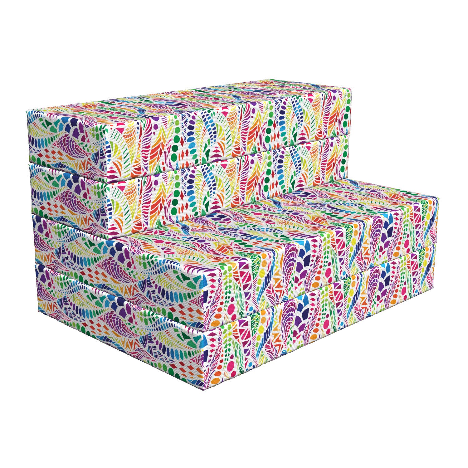 Ambesonne Geometric Foldable Mattress - Vivid Mosaic Pattern, 74.8