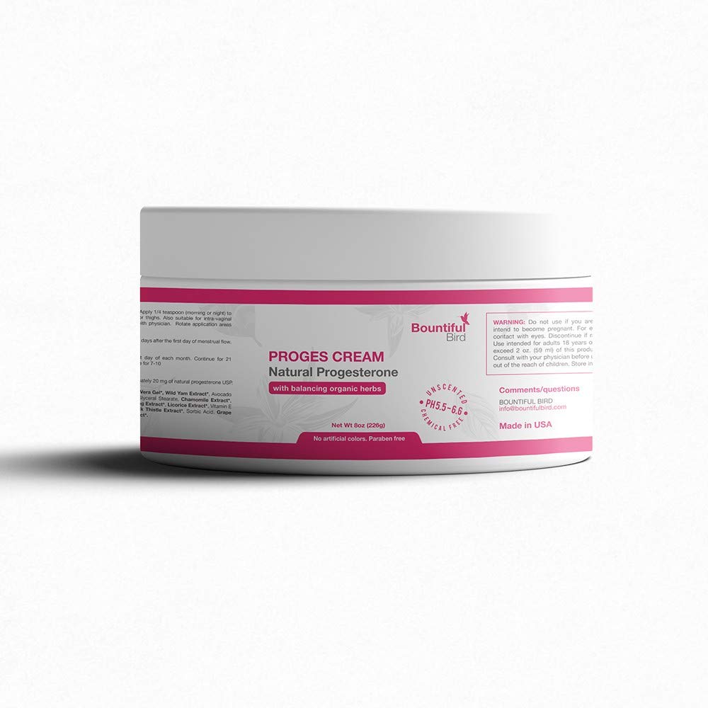 Natural Progesterone Cream for Women - Organic Hormone Balancing, Paraben & Soy Free, 8 oz - Supports Menopause Relief, PMS & Fertility Wellness