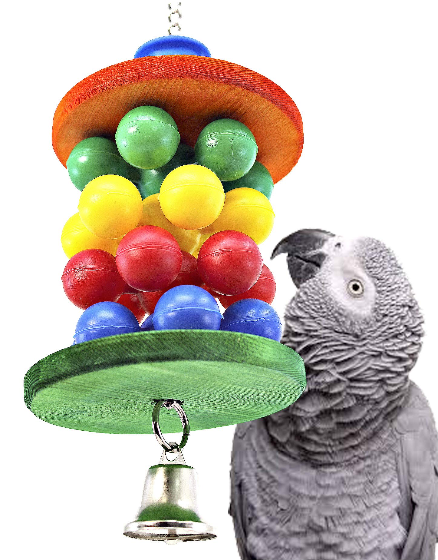 Bonka 2142 Bobbin Bubble Medium Bird Toy - Colorful Chewable Parrot Toy for Macaws, Cockatoos & Large Birds - Perfect for Playtime & Mental Stimulation