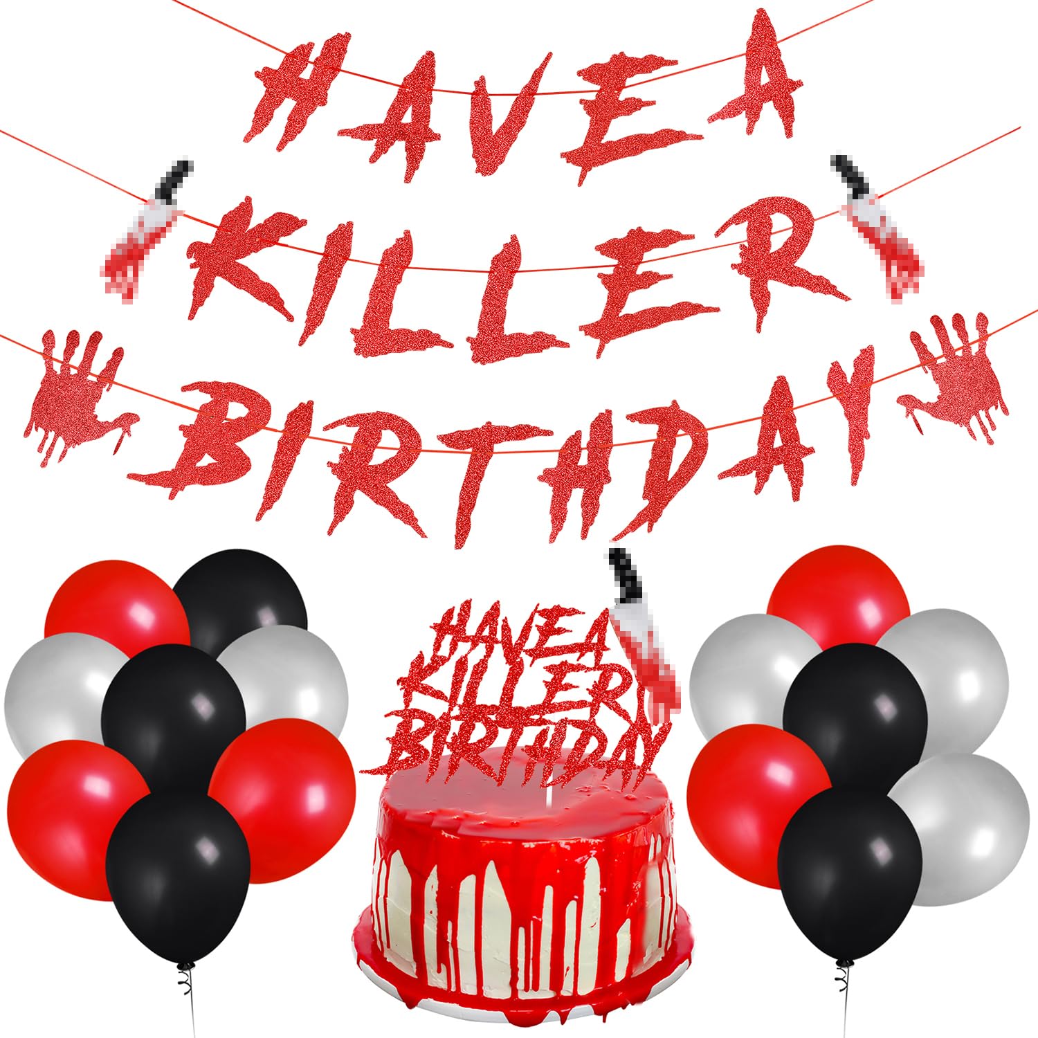 Scary Red 'Have A Killer Birthday' Banner - Halloween Horror Movie Party Decor for Birthday & Spooky Events - Perfect for Horror-Themed Parties & Haunted House Decorations