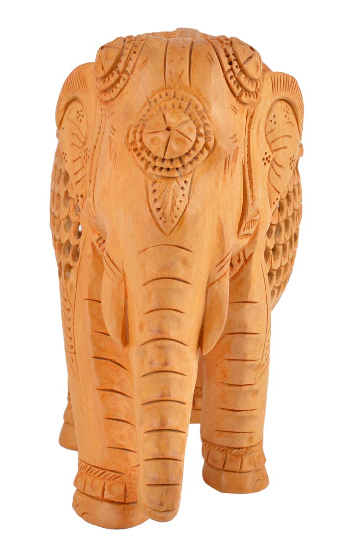 Handcrafted Wooden Elephant Statues Set of 4 - Indian Jaali Art Home Decor for Living Room, Tabletop Display, Housewarming Gifts | Perfect for Boho Decor, Meditation Spaces & Ethnic Home Accents