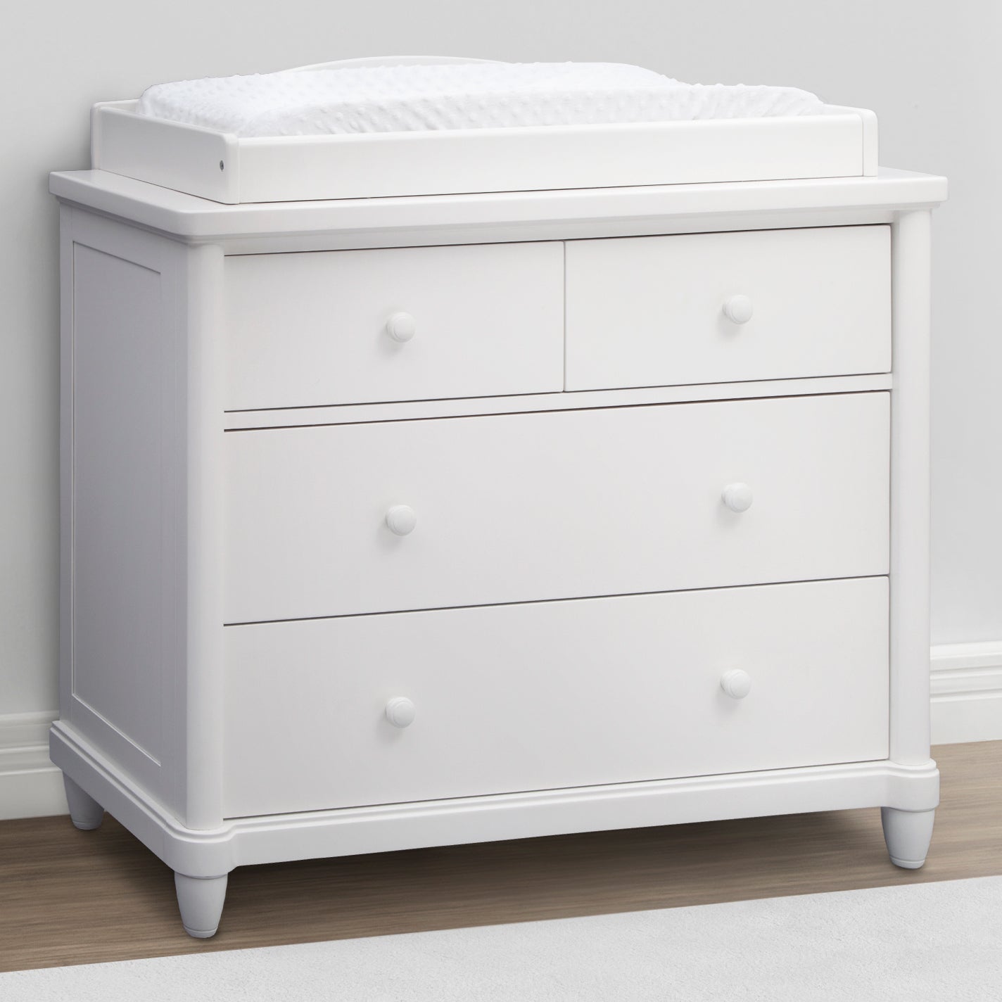 Belmont 4-Drawer Dresser with Changing Top - Nursery Storage Solution for Baby Clothes & Essentials | Perfect for Newborn Care & Organization