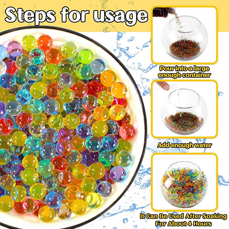 7-8mm 80,000pcs Biodegradable Gel Water Beads for Splatter Ball Guns - Non-Toxic Eco-Friendly Ammo for Outdoor Team Games & Backyard Fun