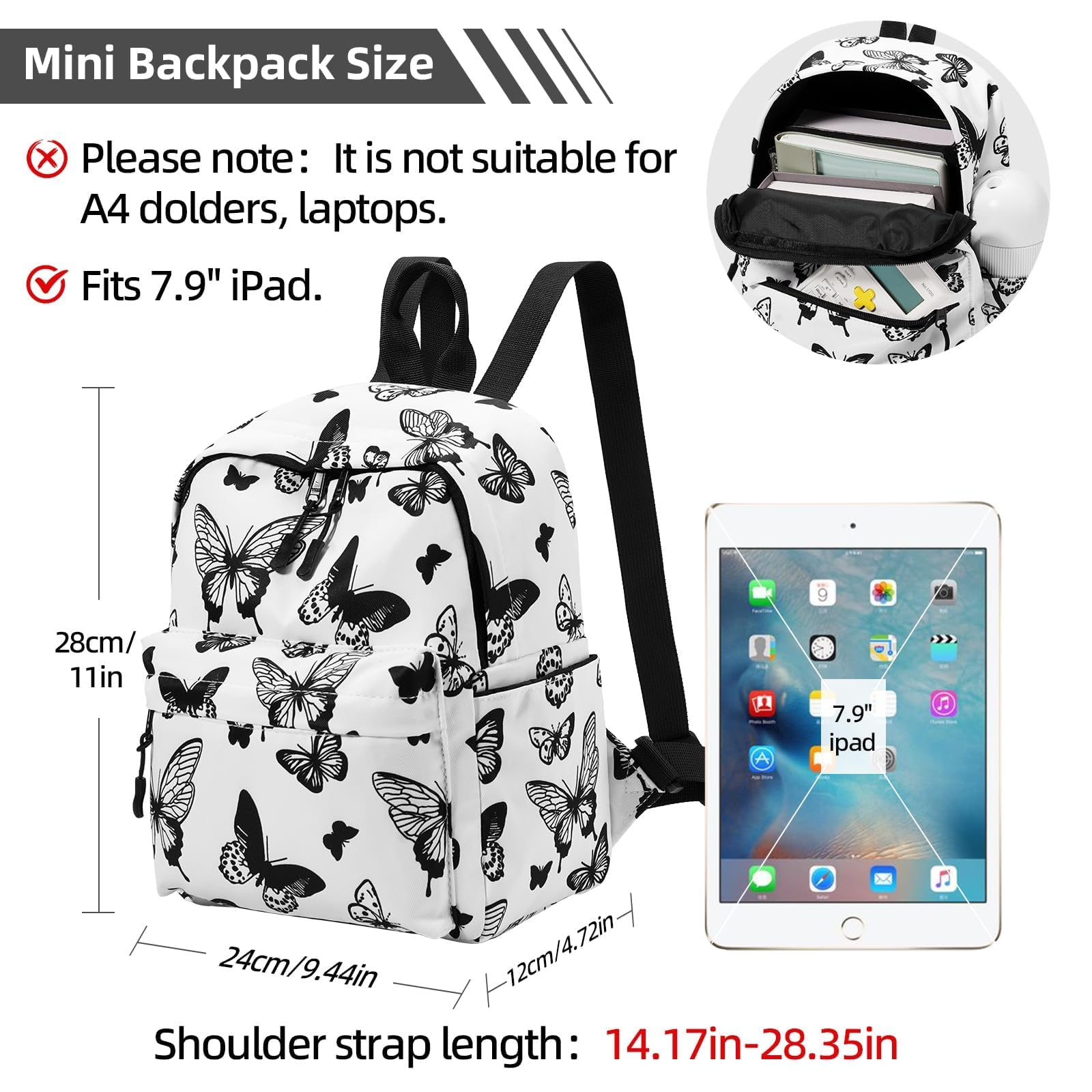 Stylish Mini Butterfly Backpack for Women - Lightweight Small Purse & Cute Bookbag for Teens | Perfect for School, Travel & Everyday Use