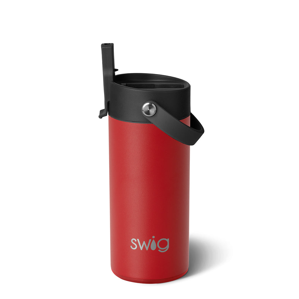 Crimson Flip + Sip Slim Tumbler 12oz - Insulated Stainless Steel Travel Mug for Coffee, Tea & Cold Drinks - Perfect for Office, Gym & Outdoor Adventures