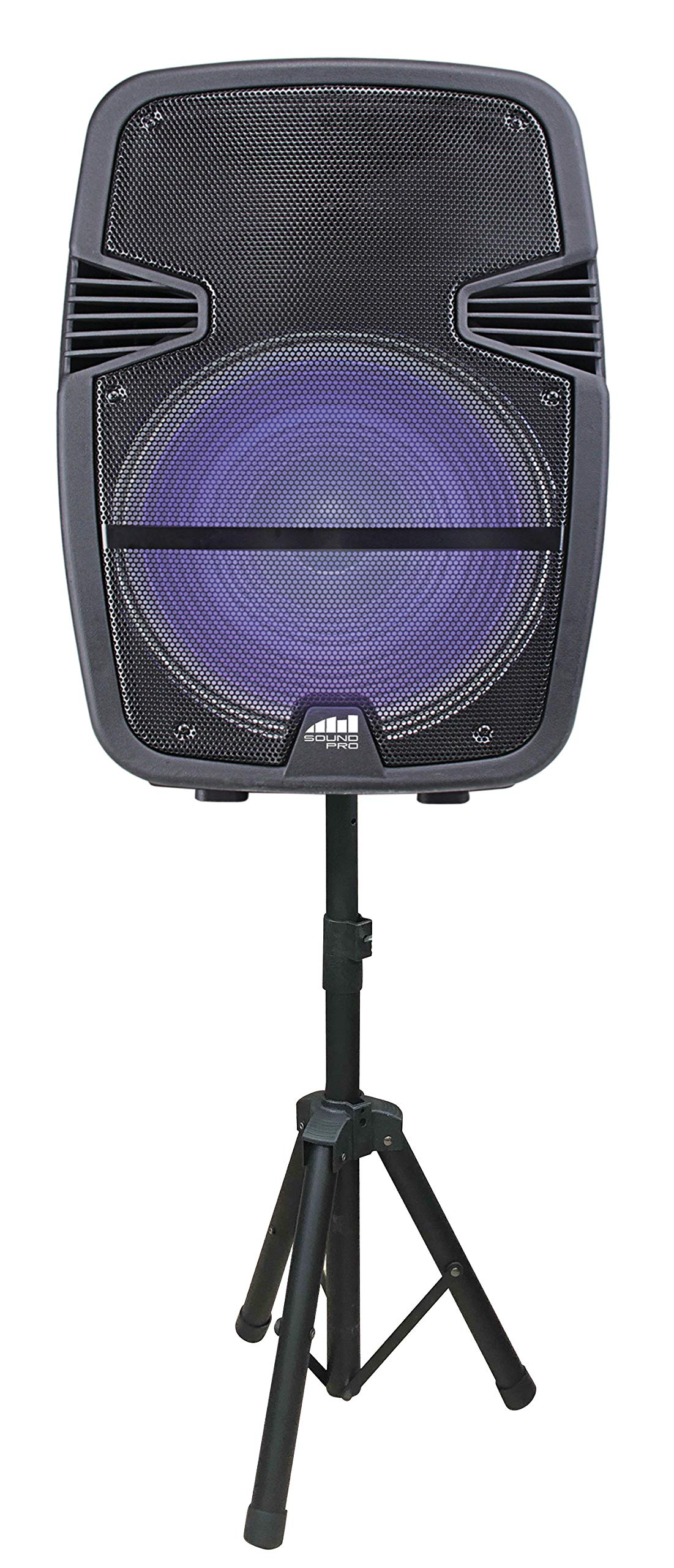 Naxa Electronics NDS-1516 15-inch Portable Bluetooth Party Speaker with Powerful Sound, Built-in Disco Lights & Adjustable Stand - Perfect for Outdoor Events, Home Parties & DJ Performances (Black)
