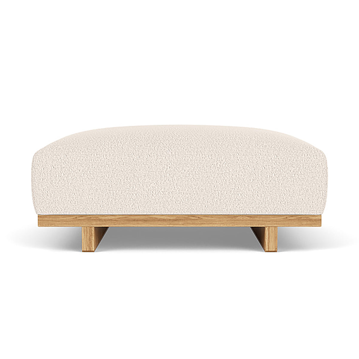 Aya Boucle Ottoman Stool with Storage - Modern Oak Fabric Footrest for Living Room, Bedroom & Nursery - Cozy Seating & Stylish Home Decor