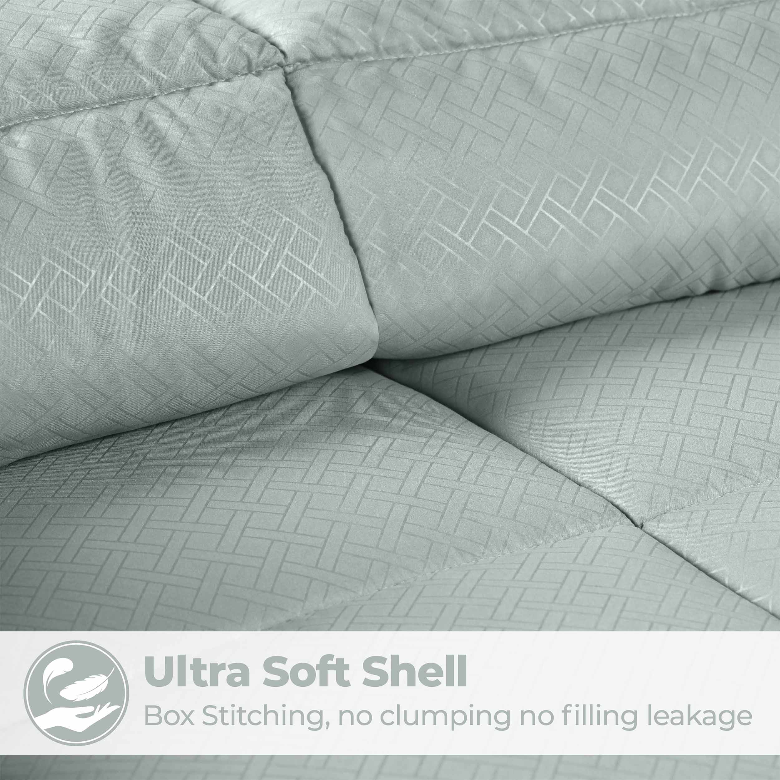 Luxury Basketweave Plush Down Alternative Comforter - Hypoallergenic & Breathable All-Season Bedding for Master Bedroom, Guest Room & Dorm