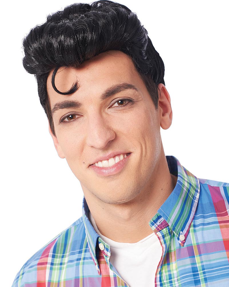 50s Doo Wop Short Black Wig for Women - Vintage Retro Hairstyle Costume Party Wig - Perfect for Halloween, Cosplay, and Themed Parties