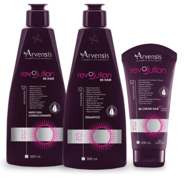 BB Hair Revolution Anti-Frizz Protection Sealing Treatment Kit - 3 Piece Set for Smooth & Shiny Hair | Arvensis | Perfect for Daily Frizz Control & Salon-Quality Styling at Home