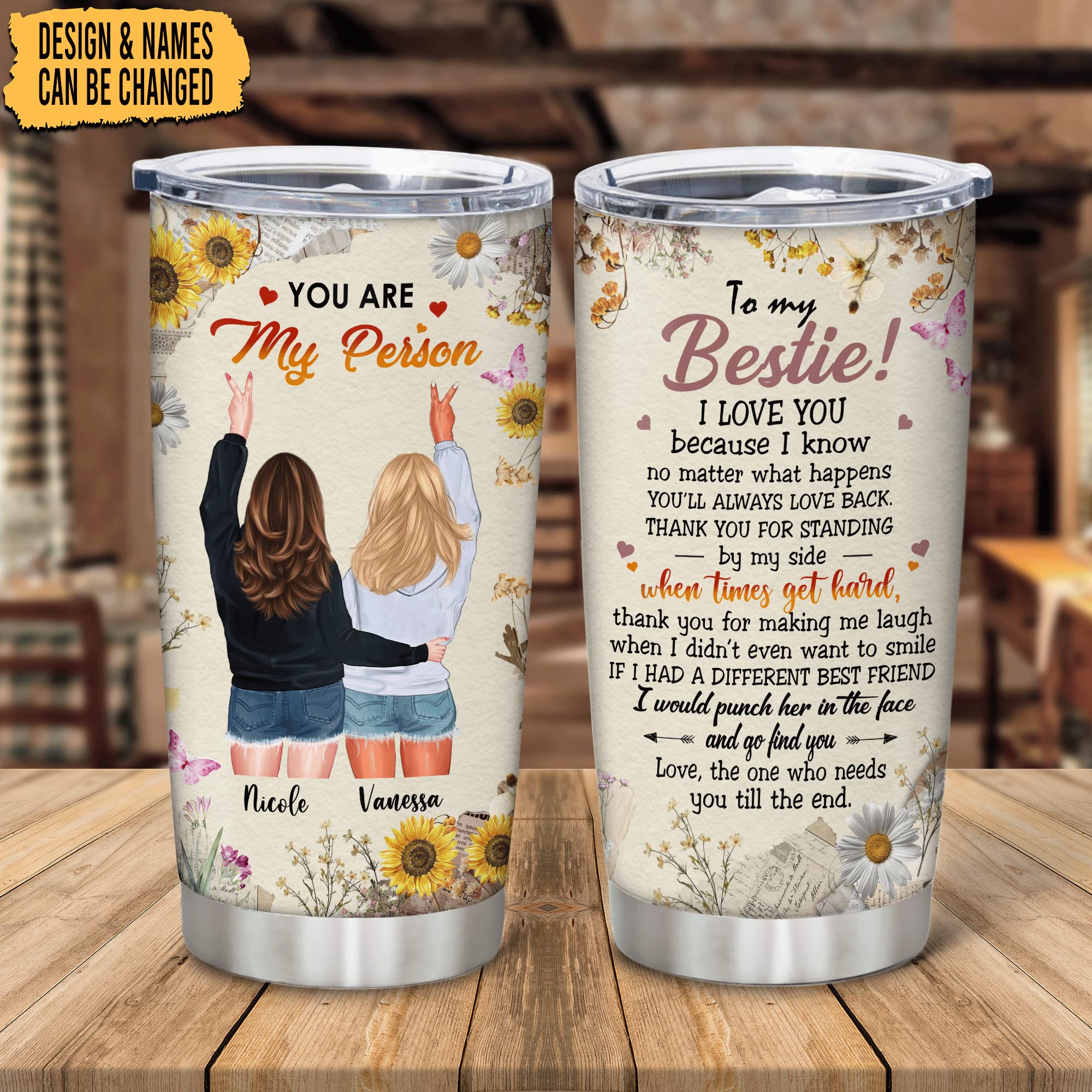 Personalized 'You Are My Person' 20oz Stainless Steel Tumbler - Custom Best Friend Gift for Sister, Bestie, Birthday, Thanksgiving & Christmas - Ideal for Coffee, Tea & Daily Hydration