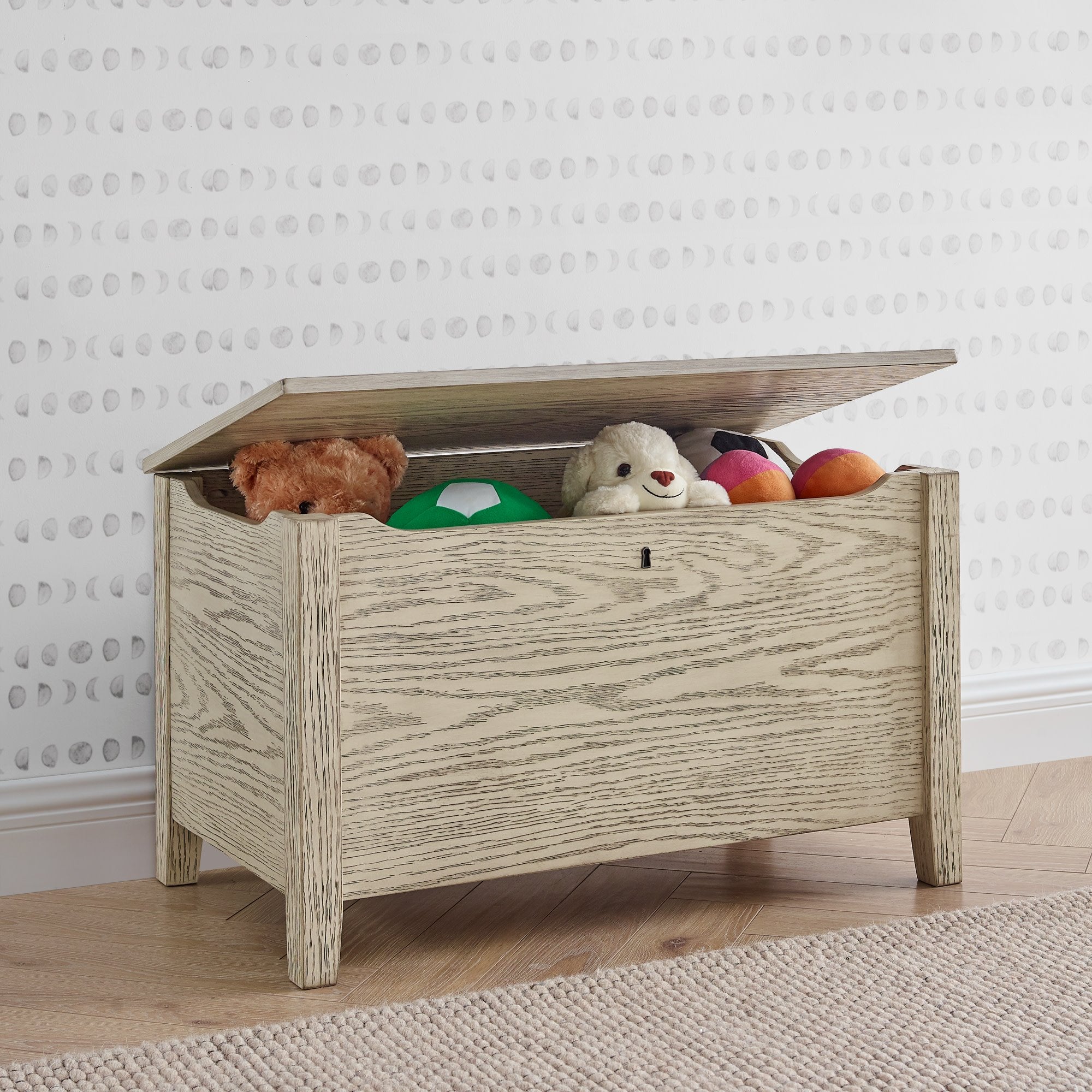 Rustic Farmhouse Toy Storage Box - Wooden Kids Toy Organizer for Nursery, Playroom & Bedroom - Perfect for Storing Toys, Books & Games