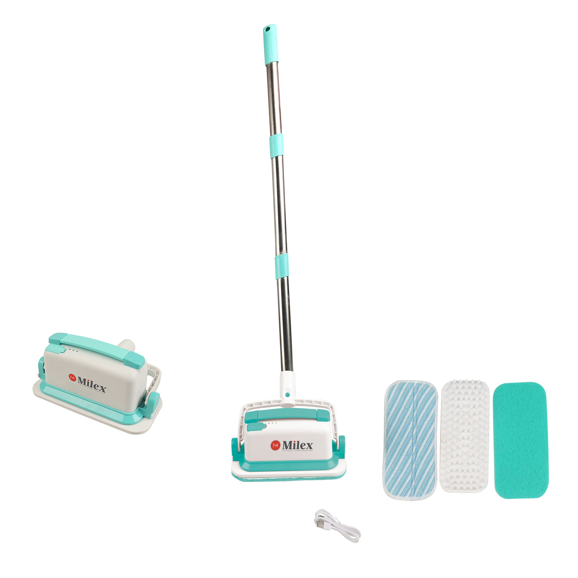 Milex Cordless Electric Scrubber - Powerful Vibration Cleaning Brush for Stubborn Dirt & Grime - Perfect for Bathroom Tiles, Kitchen Sinks & Outdoor Cleaning