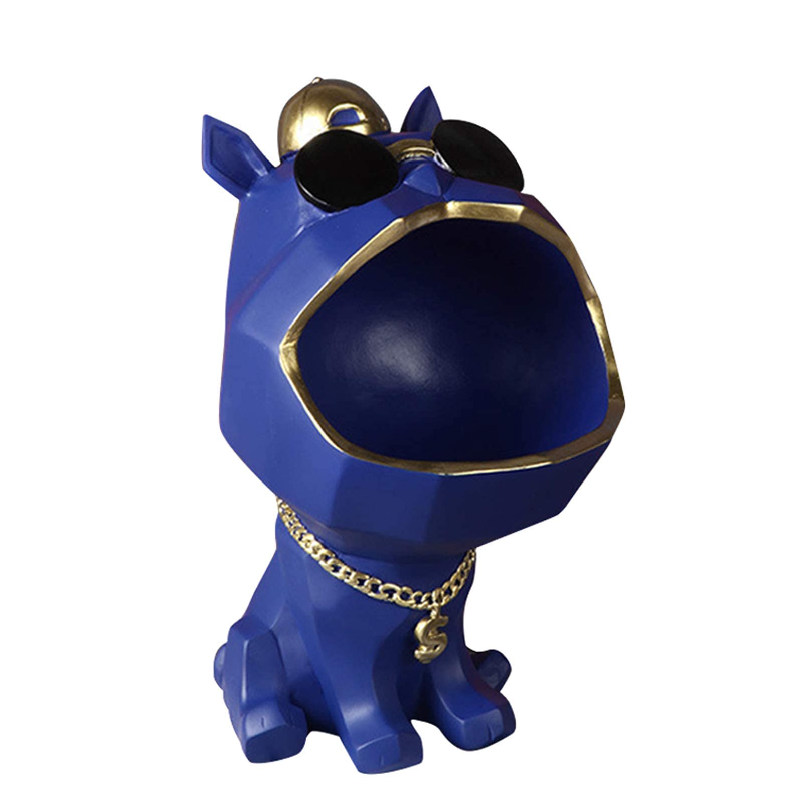 ESGT Dog Statue Figurine - Resin Art Key Holder & Jewelry Tray Organizer - Home Office Decor for Entryway, Tabletop, and Shelf Display - Perfect for Storing Keys, Jewelry, and Small Sundries
