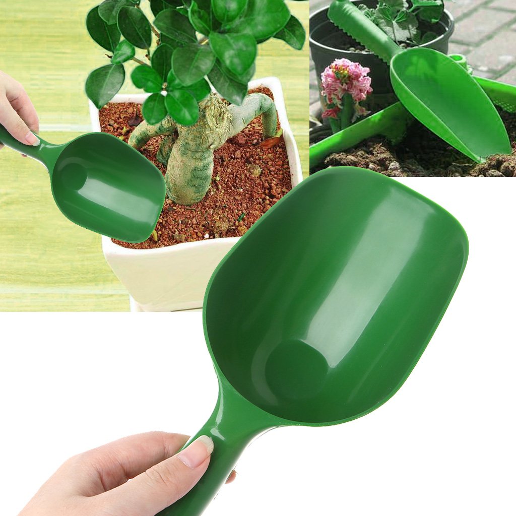 **Multifunctional Green Plastic Garden Spoon - Durable Digging Tool for Planting, Transplanting & Soil Scooping - Ideal for Gardening, Potting & Outdoor Landscaping**