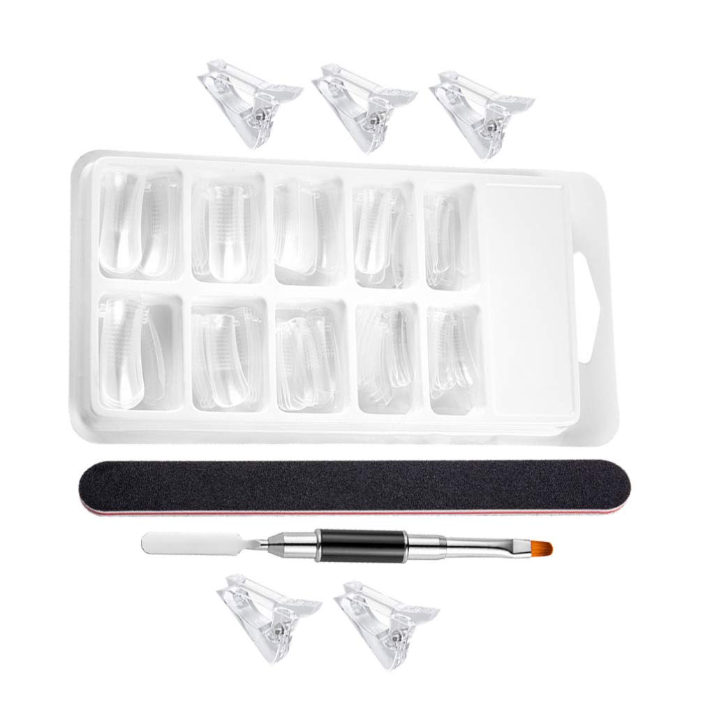 EXCLUZO Nail Tips Clips for Quick Nail Building - Flat & Coffin False Nail Tips for Gel Manicure, Nail Extensions & Salon DIY - Perfect for Nail Art Design, Home Manicures & Professional Salon Use
