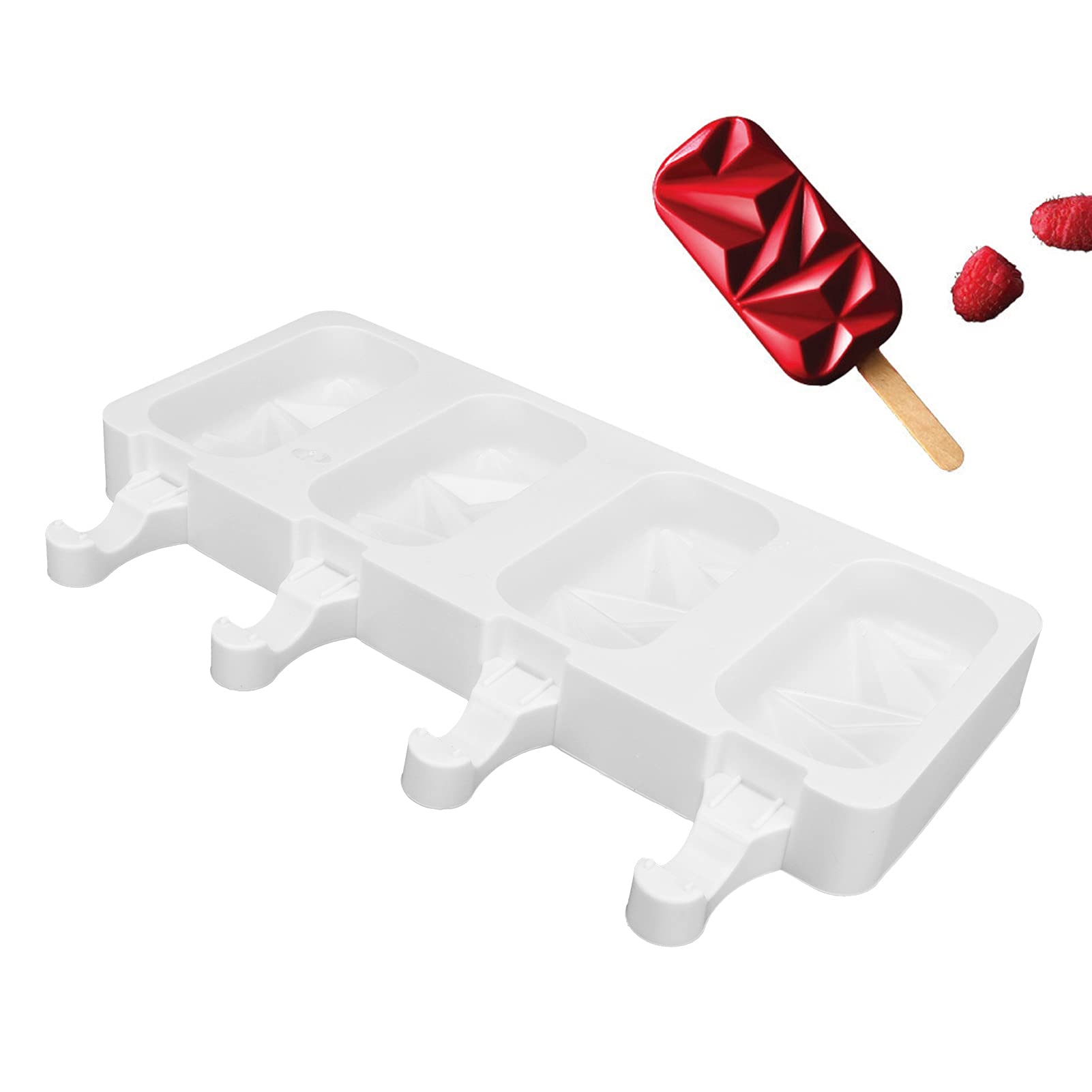 4-Cavity Ice Bar Maker for Homemade Ice Cream, Chocolate & Fondant Treats – Perfect for Parties, Desserts & DIY Snacks