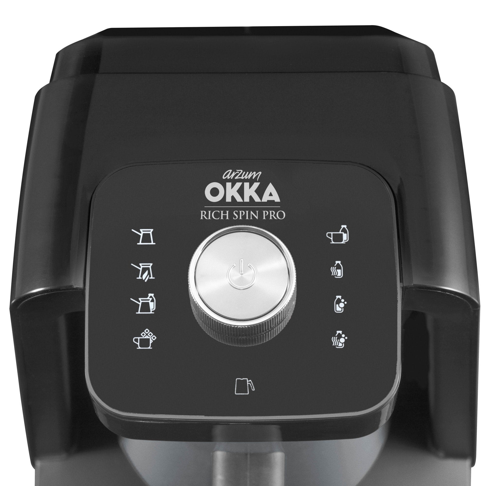 Arzum Okka Rich Spin Pro Turkish Coffee Maker - 120V Electric Milk Frother & Velvetiser for Hot Beverages - 5 Cup Stainless Steel Pot - Perfect for Home, Office & Cafe Use